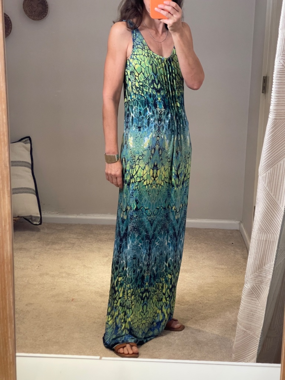 Glamour abstract tropical blue and green summer pencil dress women 6